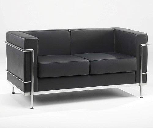 MOON Black Bonded Leather Sofa Collection