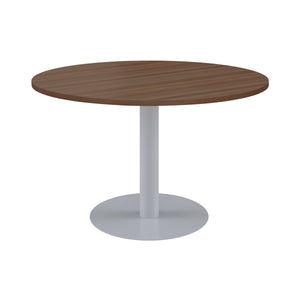 One Contract Circular Meeting Table | 1200 Diameter | Dark Walnut/Silver