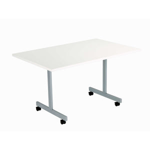 One Eighty Rectangular Tilting Table (FSC) | 1200 X 800 | White/Silver