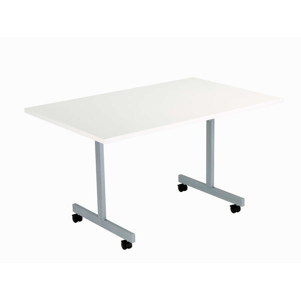 One Eighty Rectangular Tilting Table (FSC) | 1200 X 800 | White/Silver