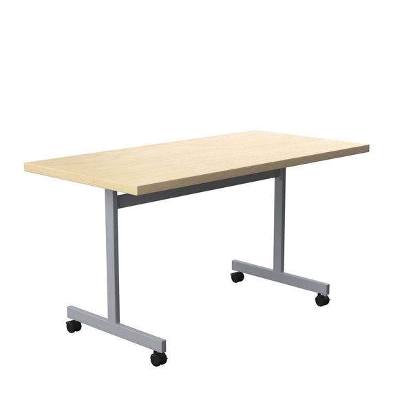 One Eighty Rectangular Tilting Table (FSC) | 1400 X 700 | Maple/Silver