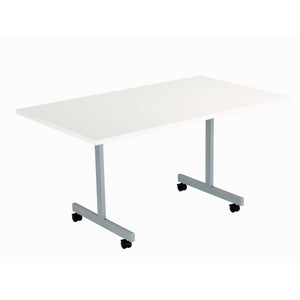 One Eighty Rectangular Tilting Table (FSC) | 1400 X 700 | White/Silver