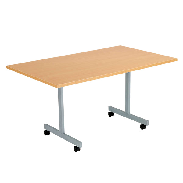 One Eighty Rectangular Tilting Table (FSC) | 1400 X 800 | Beech/Silver