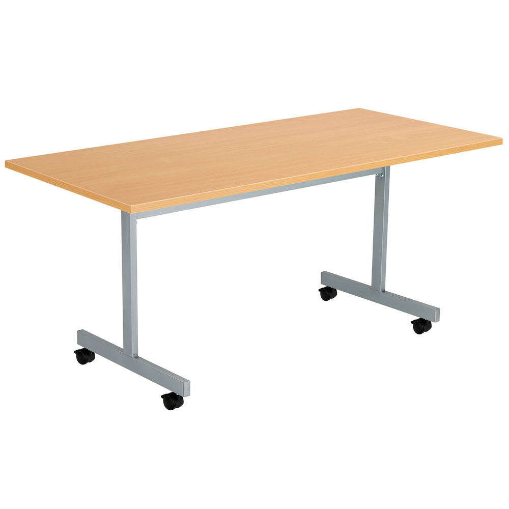 One Eighty Rectangular Tilting Table (FSC) | 1600 X 700 | Beech/Silver