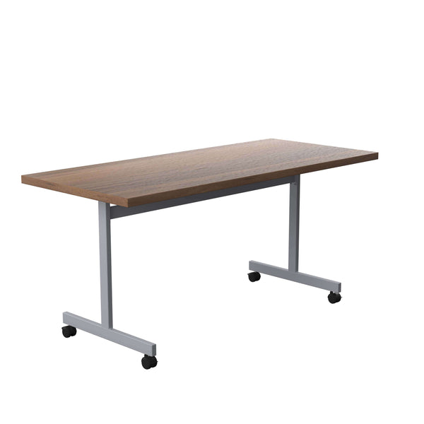 One Eighty Rectangular Tilting Table (FSC) | 1600 X 700 | Dark Walnut/Silver