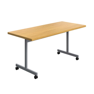 One Eighty Rectangular Tilting Table (FSC) | 1600 X 700 | Nova Oak/Silver