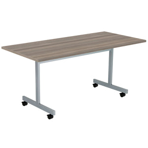 One Eighty Rectangular Tilting Table (FSC) | 1600 X 800 | Grey Oak/Silver