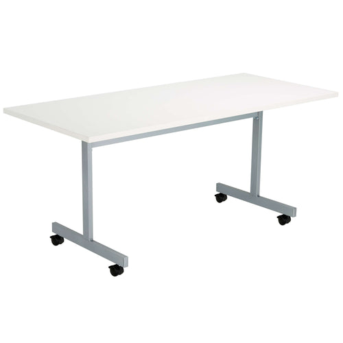 One Eighty Rectangular Tilting Table (FSC) | 1600 X 800 | White/Silver