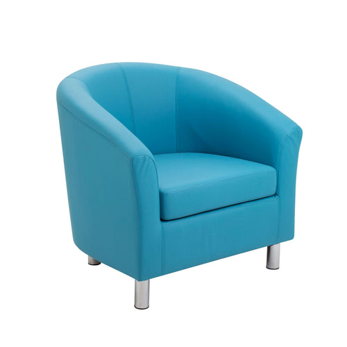 Tub Armchair with Metal Feet | Sky Blue PU