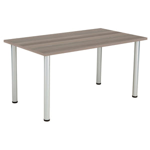 One Fraction Plus Rectangular Meeting Table (FSC) | 1400X800 | Grey Oak/Silver