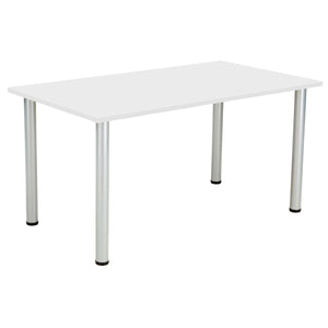One Fraction Plus Rectangular Meeting Table (FSC) | 1400X800 | White/Silver