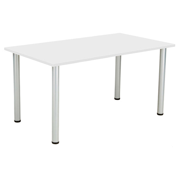 One Fraction Plus Rectangular Meeting Table (FSC) | 1400X800 | White/Silver