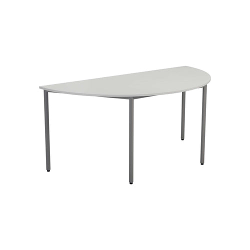 Semicircular Multipurpose Table | 1600 X 800 | White/Silver