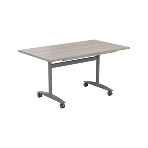 One Rectangular Tilting Table (FSC) | 1200 X 800 | Grey Oak/Silver