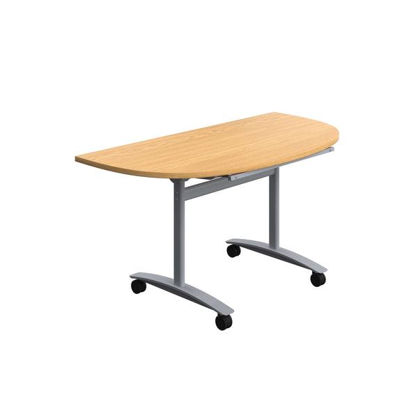 One D-End Tilting Table (FSC) | 1400 X 700 | Nova Oak/Silver