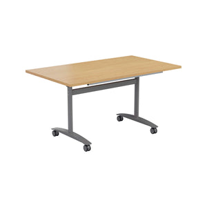 One Rectangular Tilting Table (FSC) | 1400 X 800 | Nova Oak/Silver