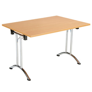 One Union Rectangular Folding Table (FSC) | 1200 X 700 | Beech/Chrome