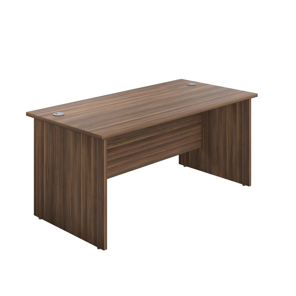 Panel Rectangular Desk: 600mm Deep | 1400X600 | Dark Walnut