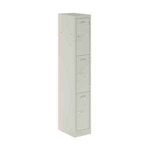 Primary 3 Door Single Locker Column | Light Grey