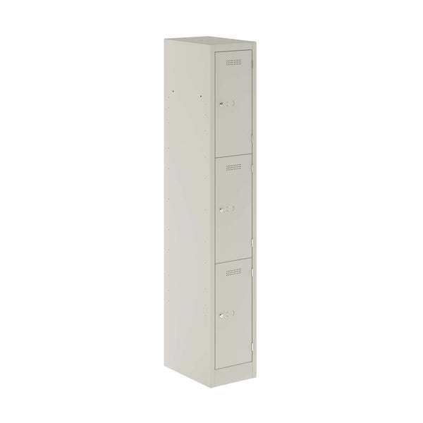 Primary 3 Door Single Locker Column | Light Grey
