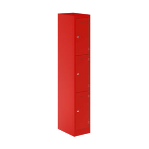 Primary 3 Door Single Locker Column | Cardinal Red