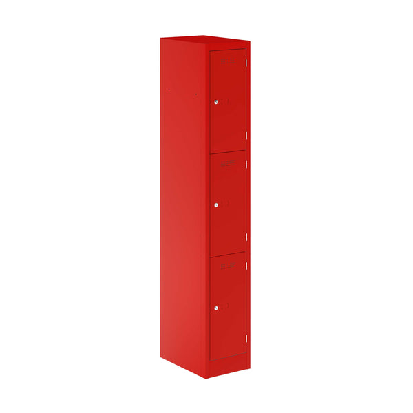 Primary 3 Door Single Locker Column | Cardinal Red