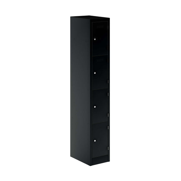 Primary 4 Door Single Locker Column | Black