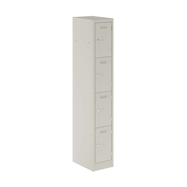 Primary 4 Door Single Locker Column | Light Grey