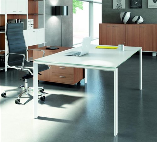 PURE Glass Executive Desk