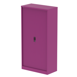 Qube Side Tambour Cupboard With Shelves