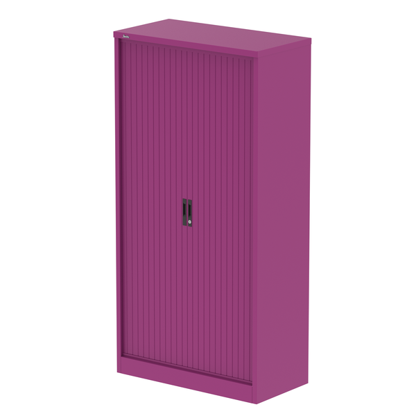 Qube Side Tambour Cupboard With Shelves
