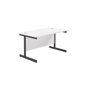 Single Upright Rectangular Desk: 800mm Deep (FSC) | 1200 X 800 | White/Black