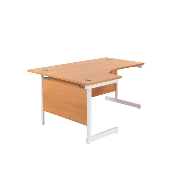 Single Upright Left Hand Radial Desk (FSC) | 1600 X 1200 | Beech/White