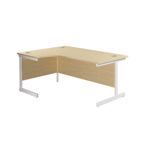 Single Upright Left Hand Radial Desk (FSC) | 1600 X 1200 | Maple/White