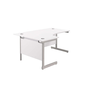 Single Upright Left Hand Radial Desk (FSC) | 1600 X 1200 | White/Silver