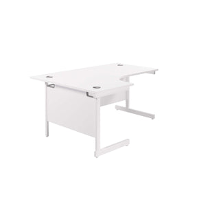 Single Upright Left Hand Radial Desk (FSC) | 1600 X 1200 | White/White