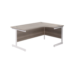 Single Upright Right Hand Radial Desk (FSC) | 1600 X 1200 | Grey Oak/White
