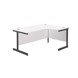 Single Upright Right Hand Radial Desk (FSC) | 1600 X 1200 | White/Black