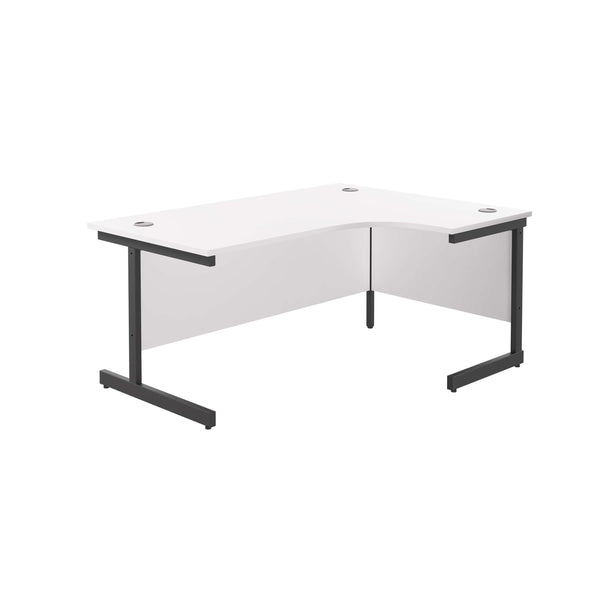 Single Upright Right Hand Radial Desk (FSC) | 1600 X 1200 | White/Black