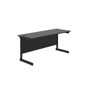 Single Upright Rectangular Desk: 600mm Deep (FSC) | 1600 X 600 | Black/Black