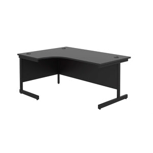 Single Upright Left Hand Radial Desk (FSC) | 1800 X 1200 | Black/Black