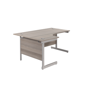 Single Upright Left Hand Radial Desk (FSC) | 1800 X 1200 | Grey Oak/Silver