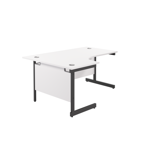 Single Upright Left Hand Radial Desk (FSC) | 1800 X 1200 | White/Black