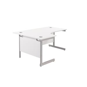 Single Upright Left Hand Radial Desk (FSC) | 1800 X 1200 | White/Silver
