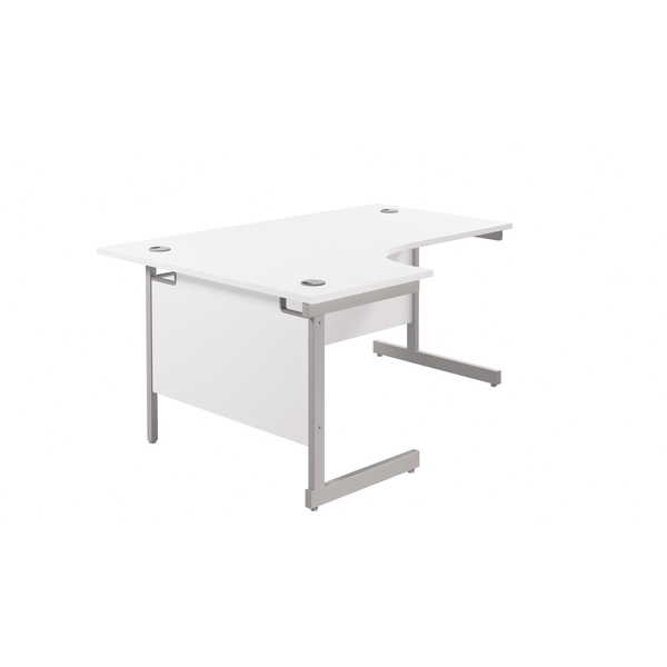Single Upright Left Hand Radial Desk (FSC) | 1800 X 1200 | White/Silver