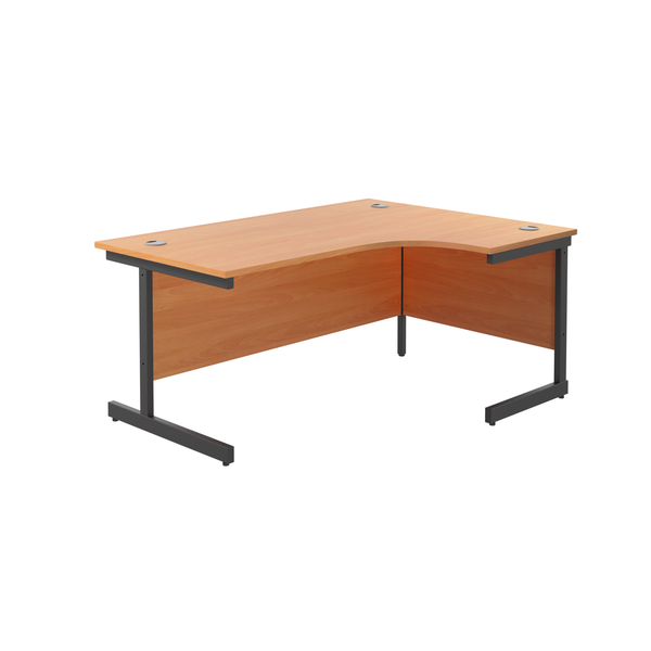 Single Upright Right Hand Radial Desk (FSC) | 1800 X 1200 | Beech/Black