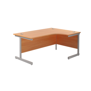 Single Upright Right Hand Radial Desk (FSC) | 1800 X 1200 | Beech/Silver