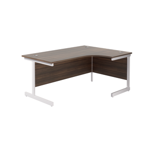 Single Upright Right Hand Radial Desk (FSC) | 1800 X 1200 | Dark Walnut/White