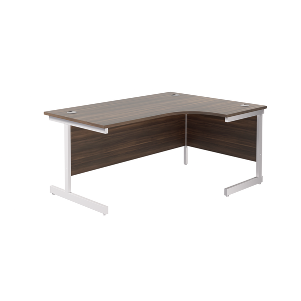 Single Upright Right Hand Radial Desk (FSC) | 1800 X 1200 | Dark Walnut/White