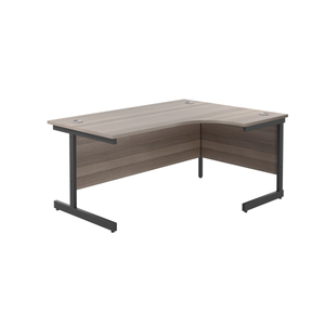 Single Upright Right Hand Radial Desk (FSC) | 1800 X 1200 | Grey Oak/Black